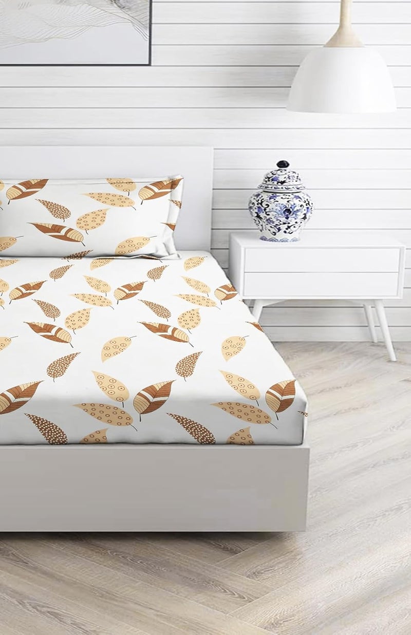 STARNSTYLE ستارنستايل غلاسي قطن شراشف سرير مفرد مع غطاء وسادة واحد - قطن مصفف ناعم 160 خيط - Image 2